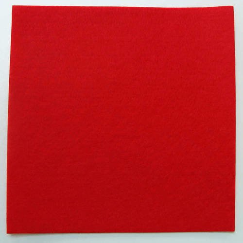 Feutrine épaisse 3mm plaque 29x29cm feutre tissu rouge 