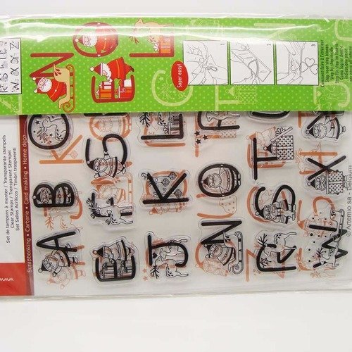 26 tampons lettres alphabet silicone en planche clear stamps noel artemio mod3