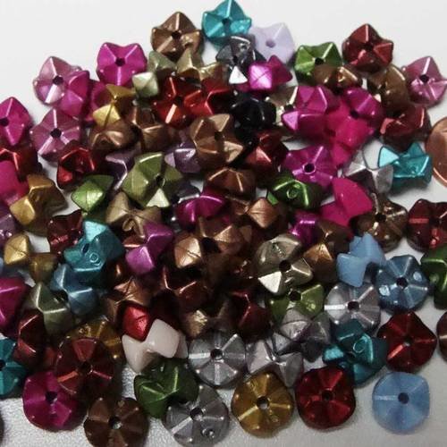 Lot 100 perles rondelles m 9x6mm multicolores acrylique res-69 