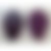 2 pendentifs feuille 42mm pierre turquoise synthétique violet pier51-violet 