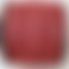 Suedine faux daim cordon plat aspect croute cuir rouge par 2 mètres 