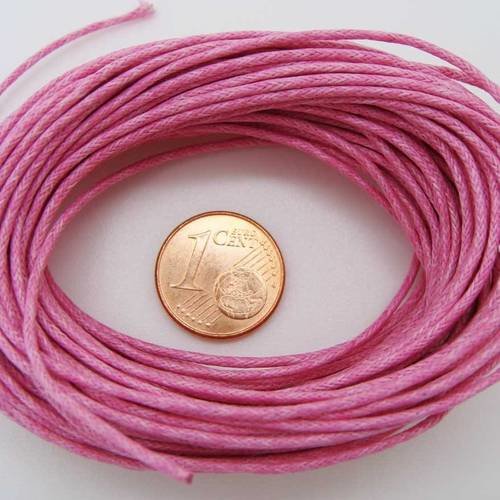 Fil coton cire 1mm rose fonce cordon écheveau 10 mètres diy création bijoux loisirs
