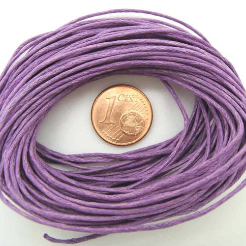Fil coton cire 1mm violet cordon écheveau 10 mètres diy création bijoux loisirs 