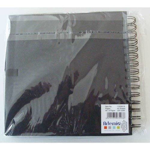 Album photo scrapbook 40 feuilles 80 pages 20x20 cm noir artemio 