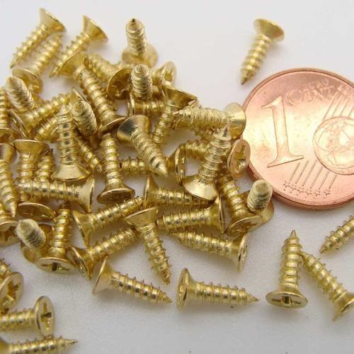 50 petites vis pour cartonnage métal doré à visser 8mm