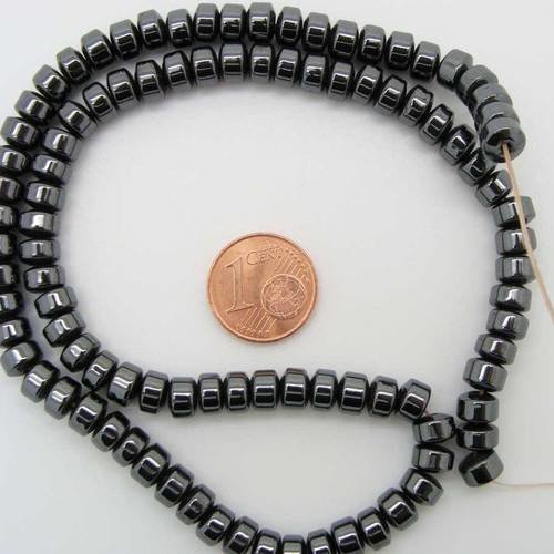 1 fil 180 perles environ PERLES RONDELLES 4x2,5mm PIERRE HEMATITE DIY Bijoux