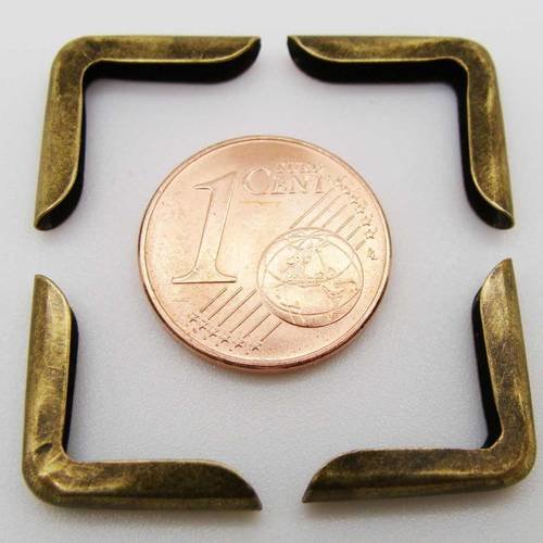 20 angles 15mm metal couleur bronze simple coins 