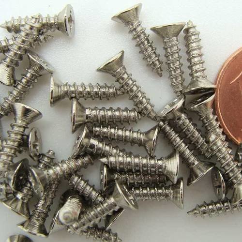 30 petites vis pour cartonnage métal couleur acier à visser 10mm 