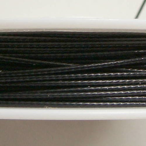 Fil cable 1mm bobine 8m noir fil gaine crinelle cordon 
