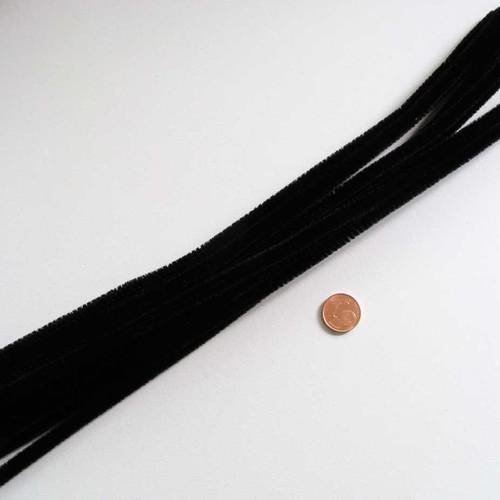 10 chenilles cure-pipes 30cm x 8mm noir 