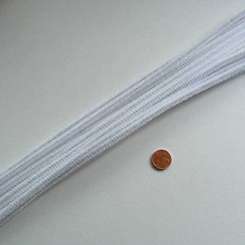 10 chenilles cure-pipes 30cm x 8mm blanc