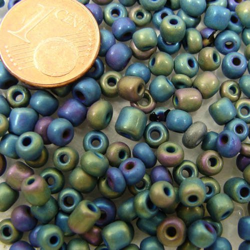 Rocaille 4,5mm perles verre opaque mélange couleurs mix2 par 20 grammes 
