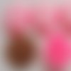 10 cabochons ovales 18x13 resine camée rose vif profil femme blanc cab57 