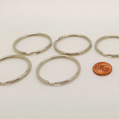 Lot 50 anneaux porte-cles métal argenté 35mm
