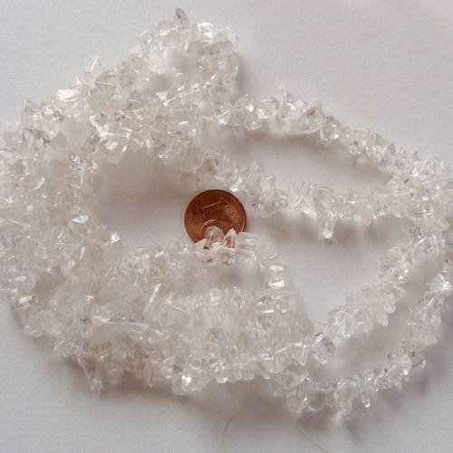 Fil 85cm perles chips quartz transparent pier11 