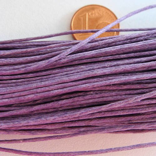Fil echeveau 75m environ cordon coton cire 1mm violet 