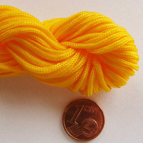 Fil echeveau 15m nylon tressé 1,5mm jaune 