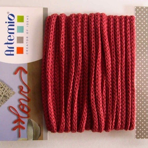 Tricotin 5 mètres rouge fonce dia 5mm artemio fil tricoté cordon