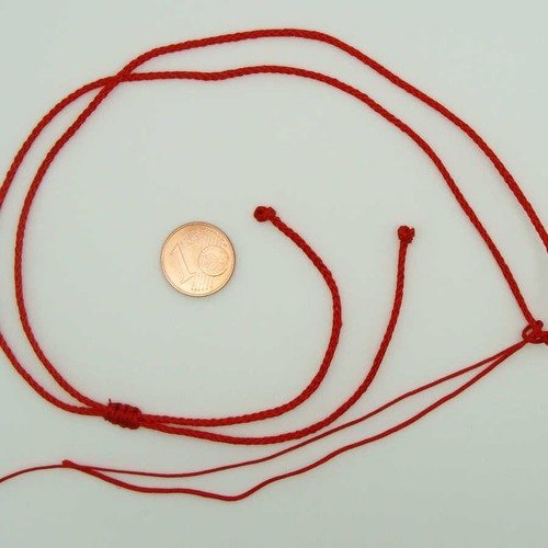 5 colliers rouges fil cordon nylon 1,5mm taille réglable par 1 noeud coulissant création bijoux
