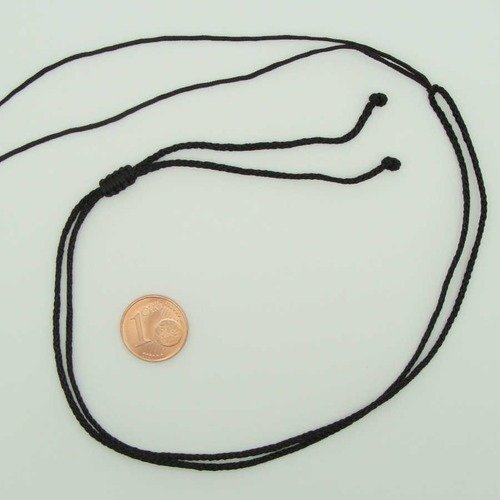 5 colliers marron foncé fil cordon nylon 1,5mm taille réglable par 1 noeud coulissant création bijoux