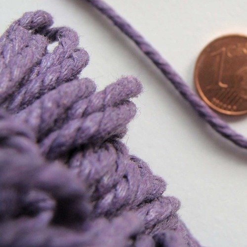 Fil coton ciré 2,5mm violet cordon multibrins torsade écheveau 10m création bijoux déco macramé
