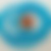 100 perles bleu rondes 4mm en fil verre simple aspect givre 