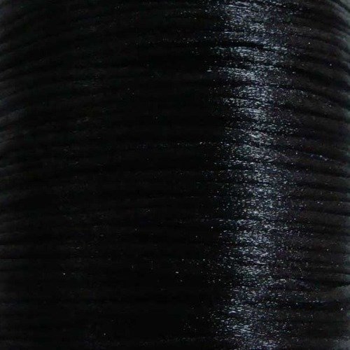 5 mètres queue de souris fil cordon satiné 1mm noir