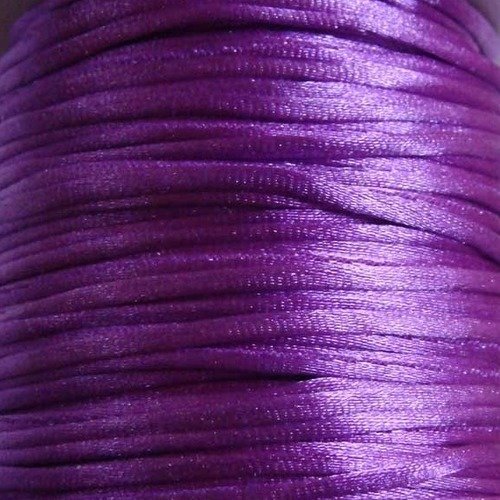 5 mètres queue de souris fil cordon satiné 1mm violet foncé