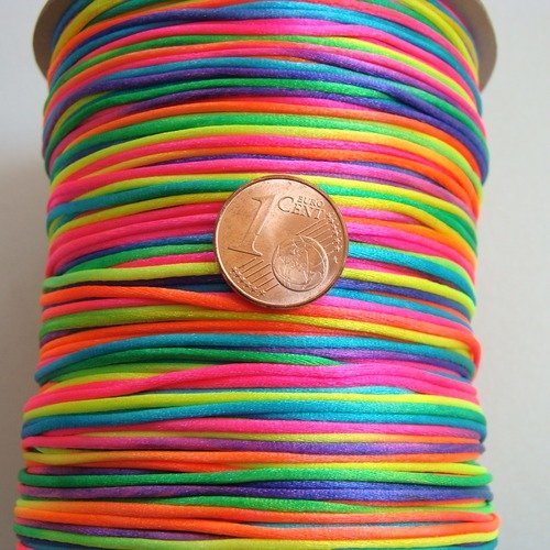 5 mètres queue de souris fil cordon satiné 1mm multicolore