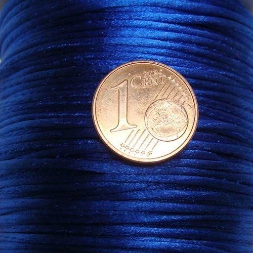 5 mètres queue de souris fil cordon satiné 1mm bleu marine