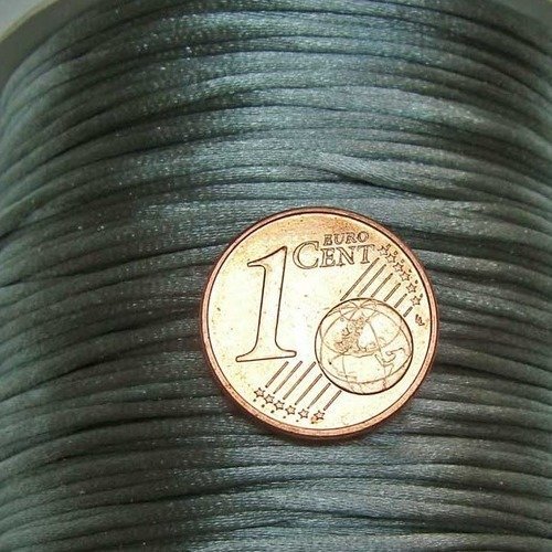 5 mètres queue de souris fil cordon satiné 1mm gris