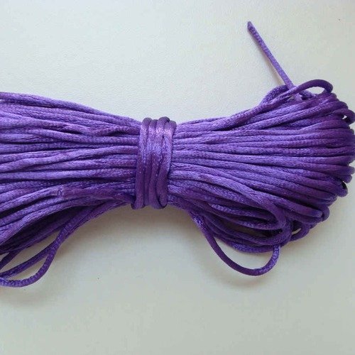 18 mètres queue de rat 2mm violet indigo en écheveau fil cordon satiné