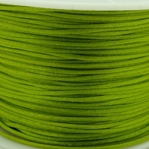 5 mètres queue de souris fil cordon satiné 1mm vert olive
