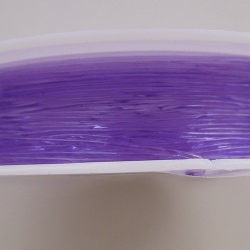 Fil élastique stretch 0,6mm bobine 10m env violet cordon