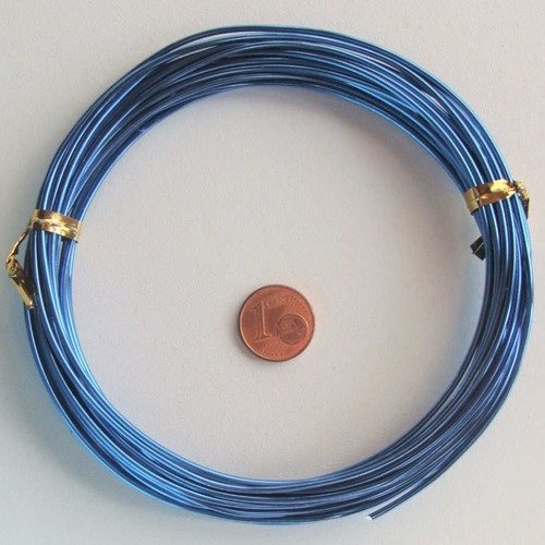 6m fil aluminium alu 1,5mm bleu foncé cordon rond