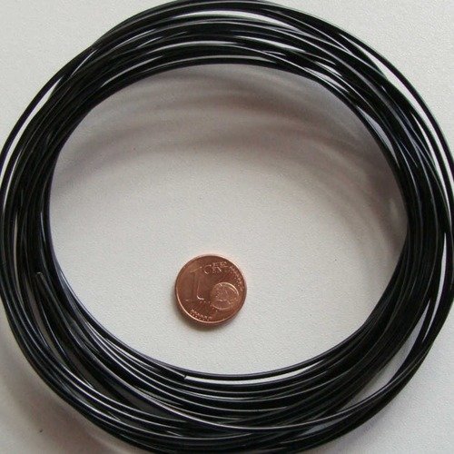 5m fil aluminium alu 1,5mm noir cordon rond