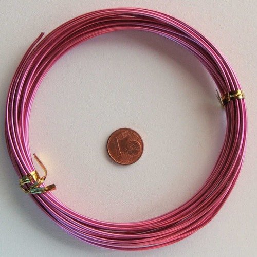 6m fil aluminium alu 1,5mm rose violet cordon rond