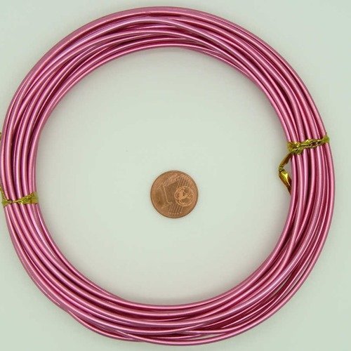 6m fil aluminium alu 2mm rose violet cordon rond