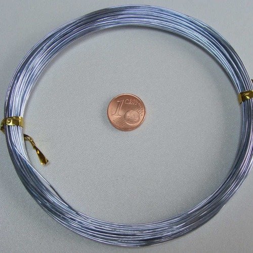 10m fil aluminium fin gris bleu 0,8mm cordon rond alu