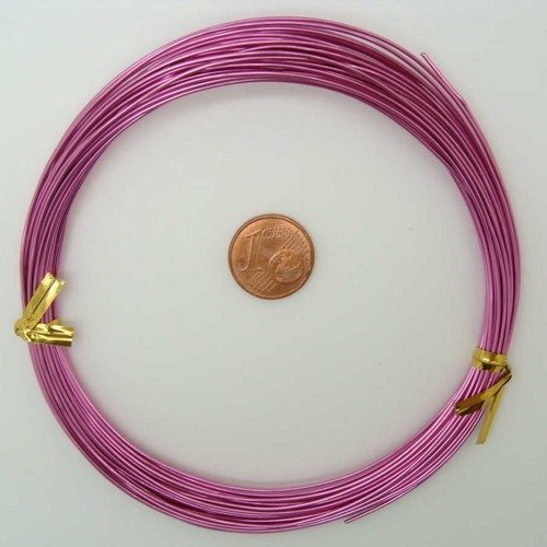 10m fil aluminium fin rose violet 0,8mm cordon rond alu