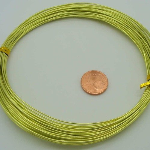 10m fil aluminium fin vert pistache 0,8mm cordon rond alu