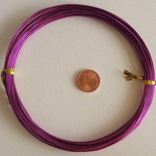 10m fil aluminium fin violet 0,8mm cordon rond alu