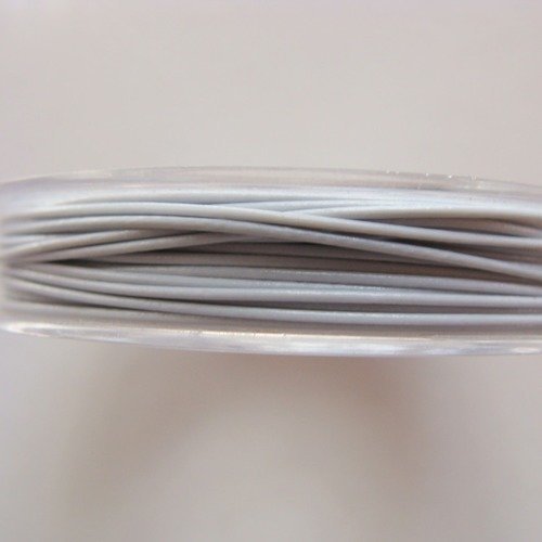 Fil câble 0,60mm blanc gris bobine 10m fil gainé