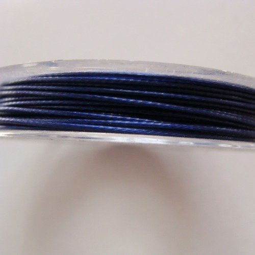 Fil câble 0,60mm bleu marine bobine 10m fil gainé