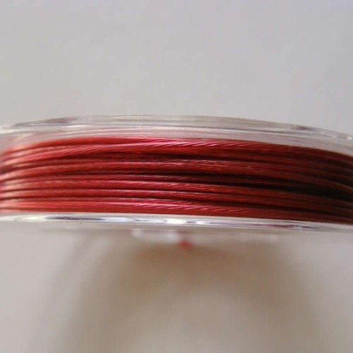 Fil câble 0,60mm rose fuchsia bobine 10m fil gainé