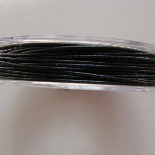 Fil câble 0,60mm noir bobine 10m fil gainé