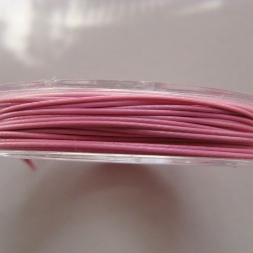 Fil câble 0,60mm rose clair bobine 10m fil gainé