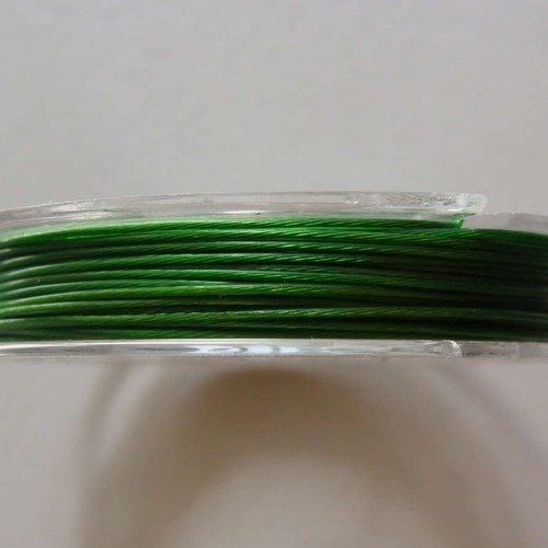 Fil câble 0,60mm vert foncé bobine 10m fil gainé