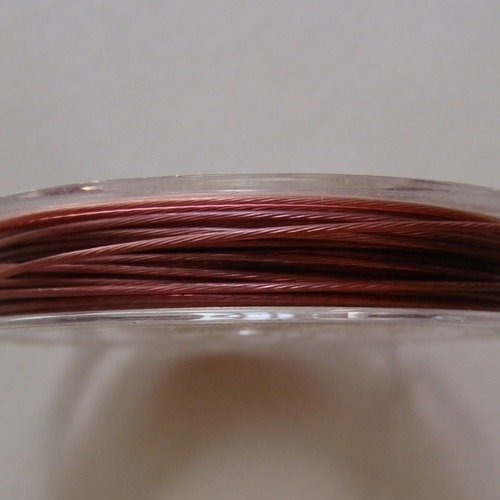 Fil câble 0,60mm vieux rose bobine 10m fil gainé