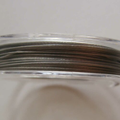 Fil câble 0,38mm gris argenté bobine 10m fil gainé